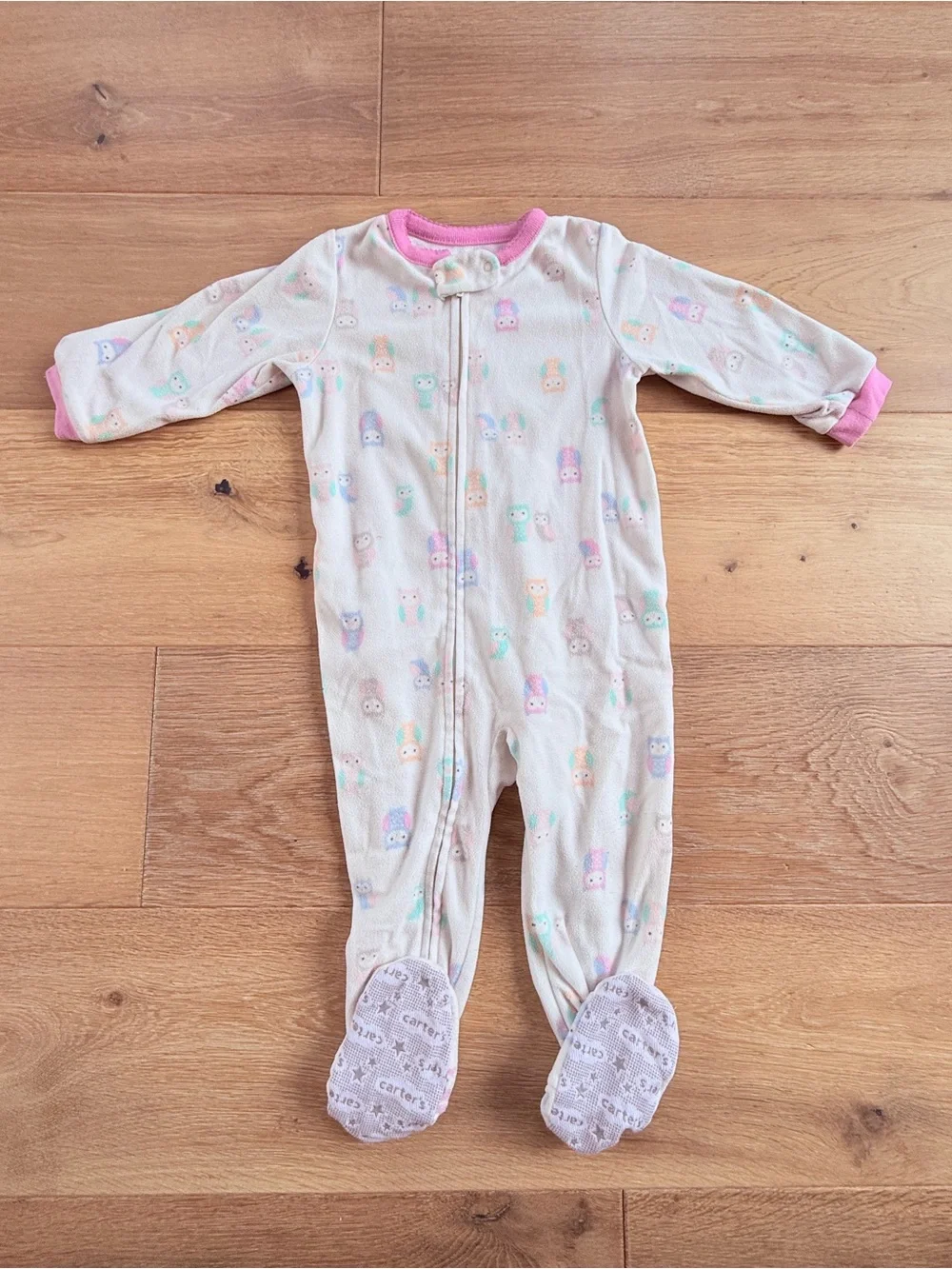Carter's Baby Girls Owl Footed Footie One-Piece pajamas sleeper size 18 months